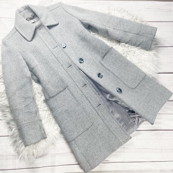 Whistles Grey Wool Button Down Coat‎ Size 6 - Picture 1 of 9